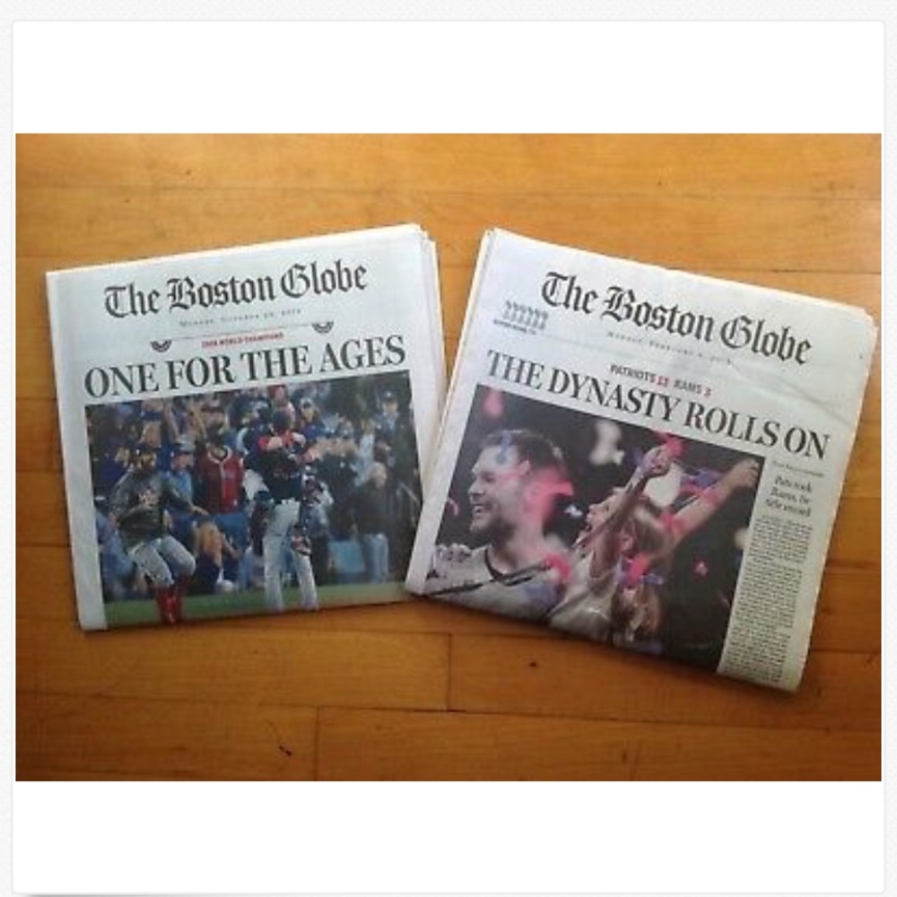 Patriots SuperBowl 53 & Red Sox Champion Papers